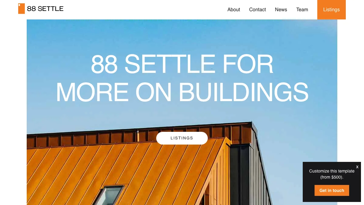 Screenshot of the 88settle theme homepage