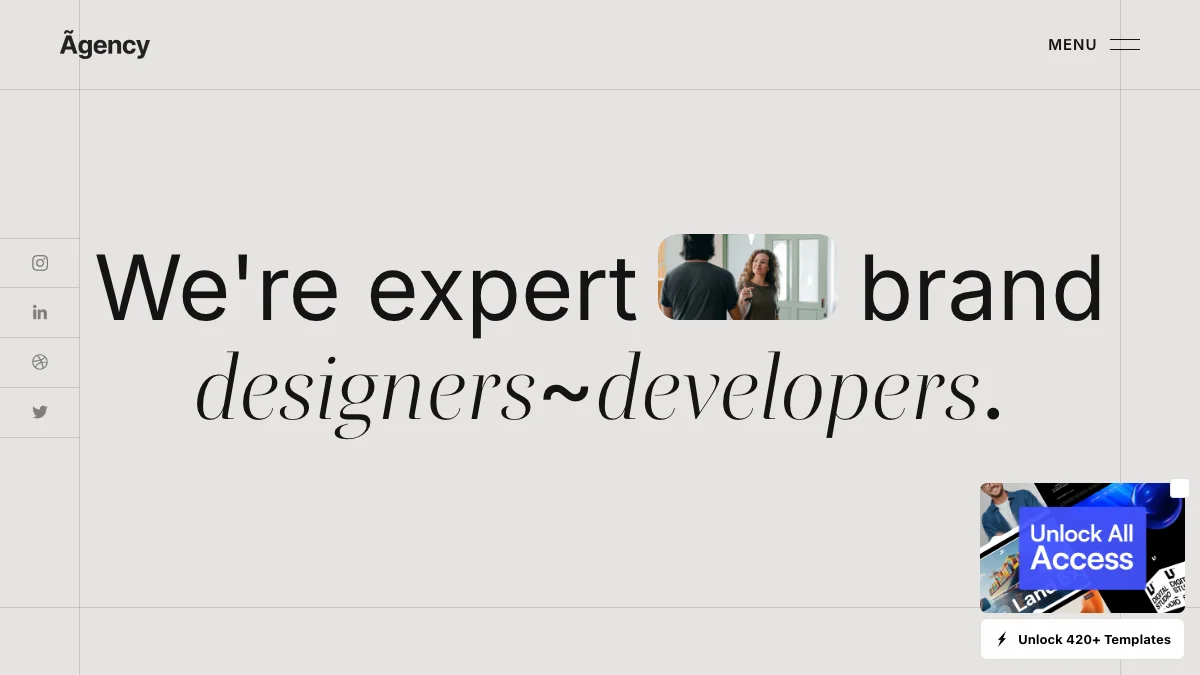 Screenshot of the Ãagency theme homepage