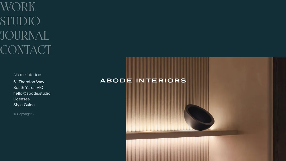 Screenshot of the Abode theme homepage