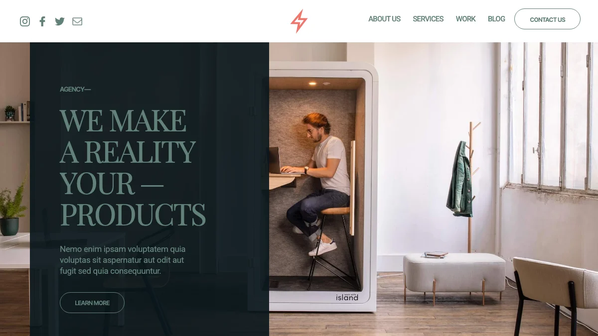Screenshot of the Agata theme homepage