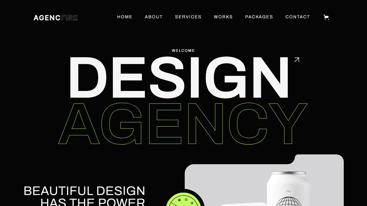 Screenshot of the AGENCFIRE Agency theme homepage