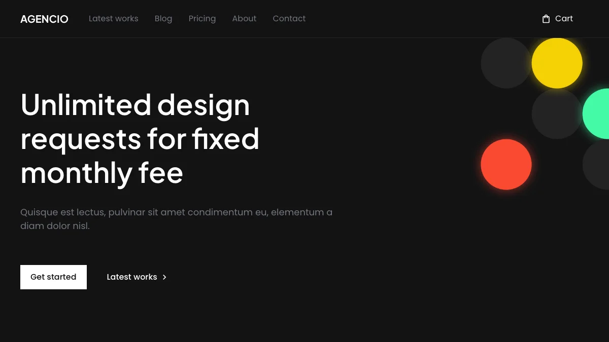 Screenshot of the Agencio theme homepage