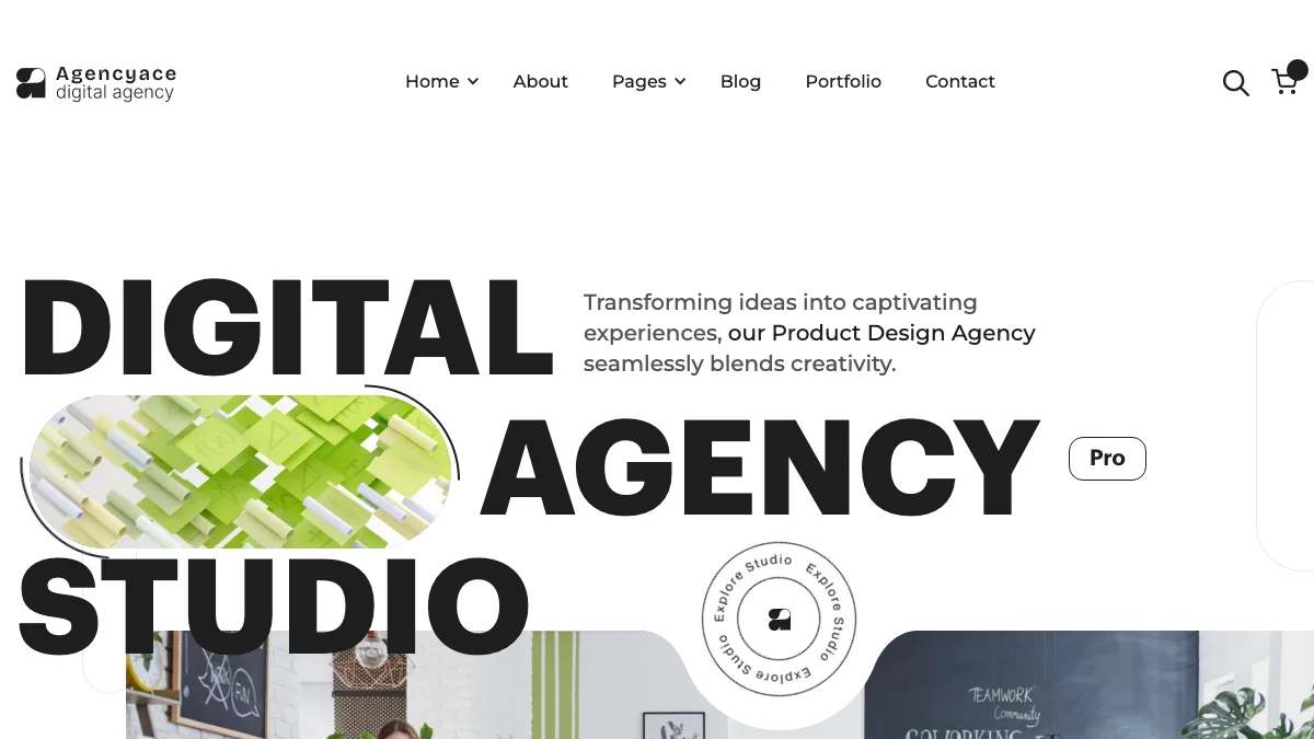 Screenshot of the Agencyace theme homepage