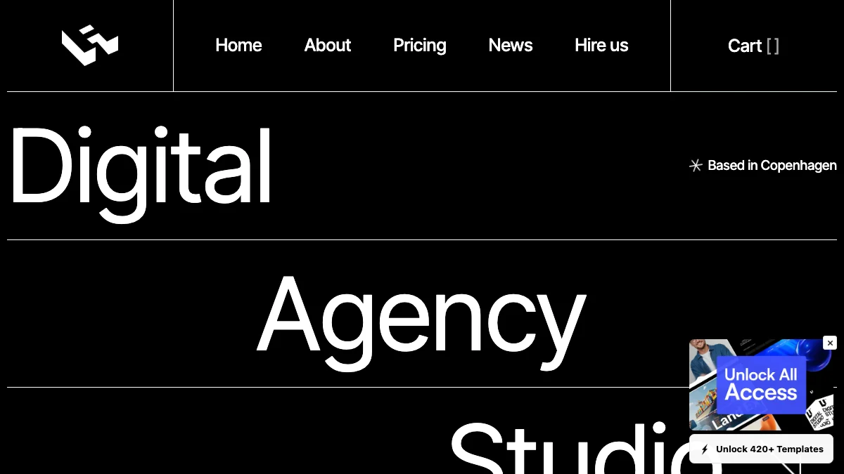 Screenshot of the Agencyis theme homepage