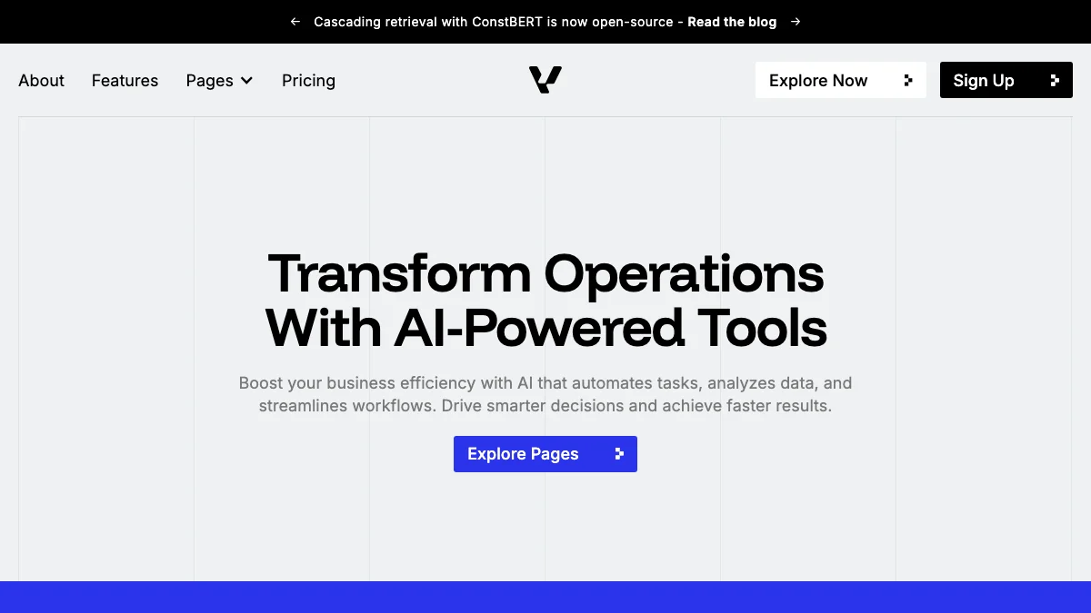 Screenshot of the AigentFlow theme homepage