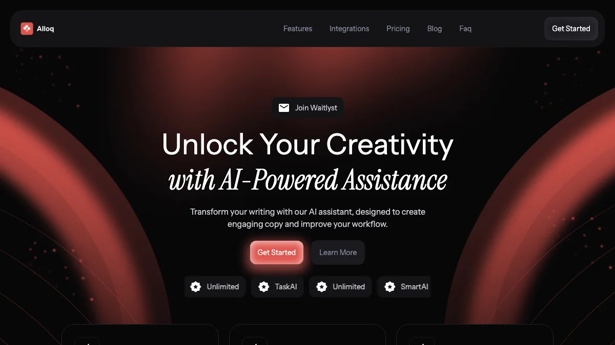 Screenshot of the Ailoq theme homepage