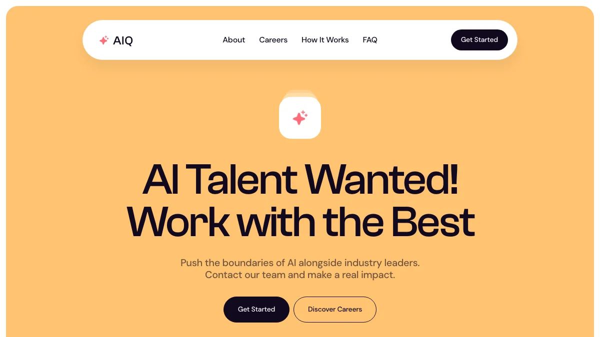 Screenshot of the AIQ theme homepage