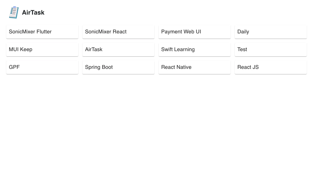 Screenshot of the AirTask theme homepage