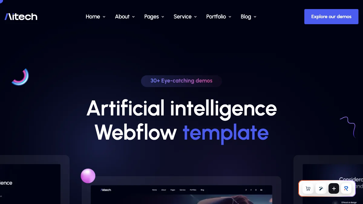 Screenshot of the Aitech theme homepage