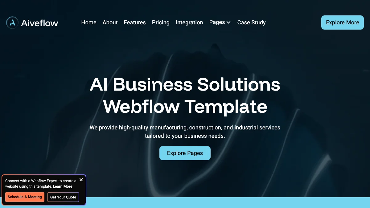 Screenshot of the AiveFlow theme homepage