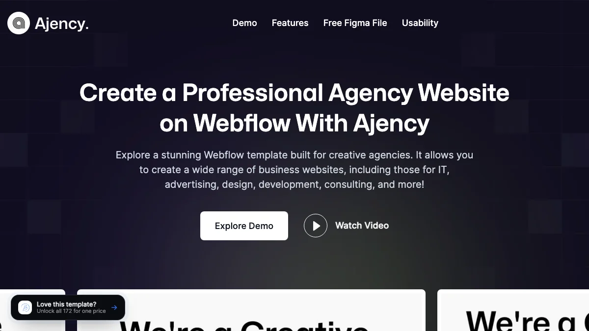 Screenshot of the Ajency theme homepage