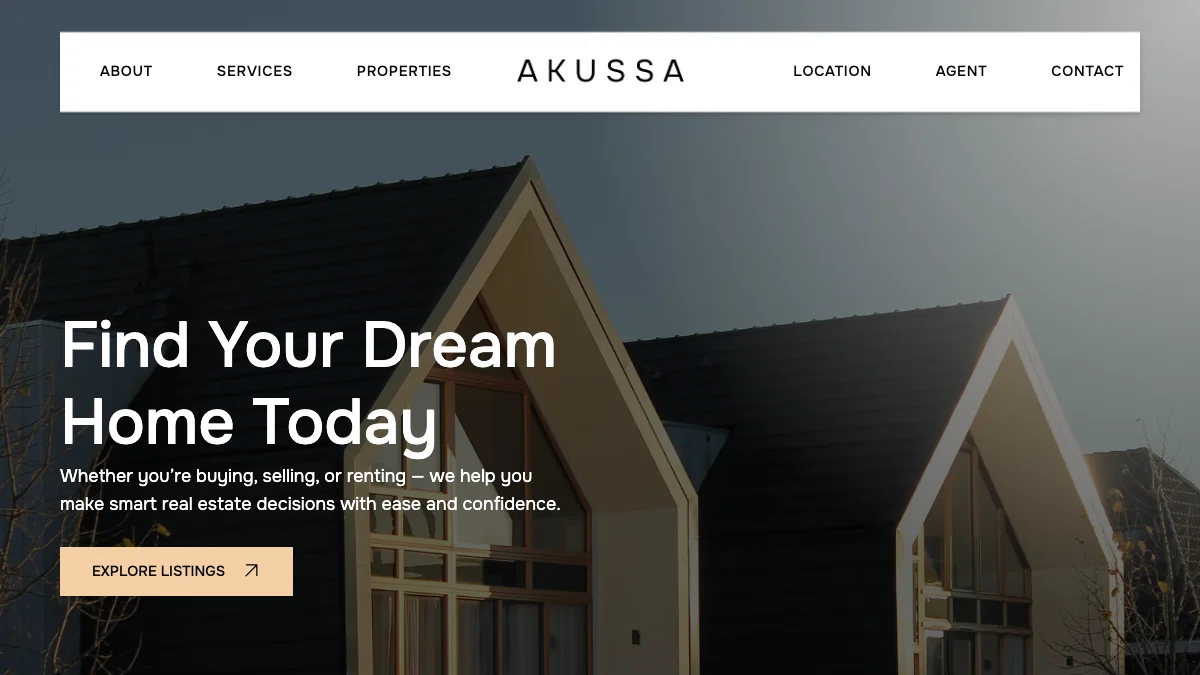 Screenshot of the Akussa theme homepage