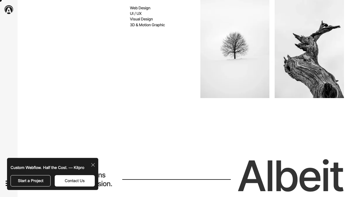 Screenshot of the Albeit theme homepage