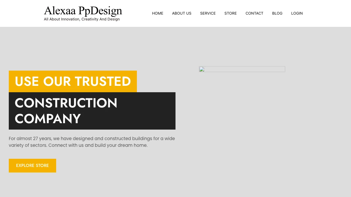 Screenshot of the Alexaa theme homepage