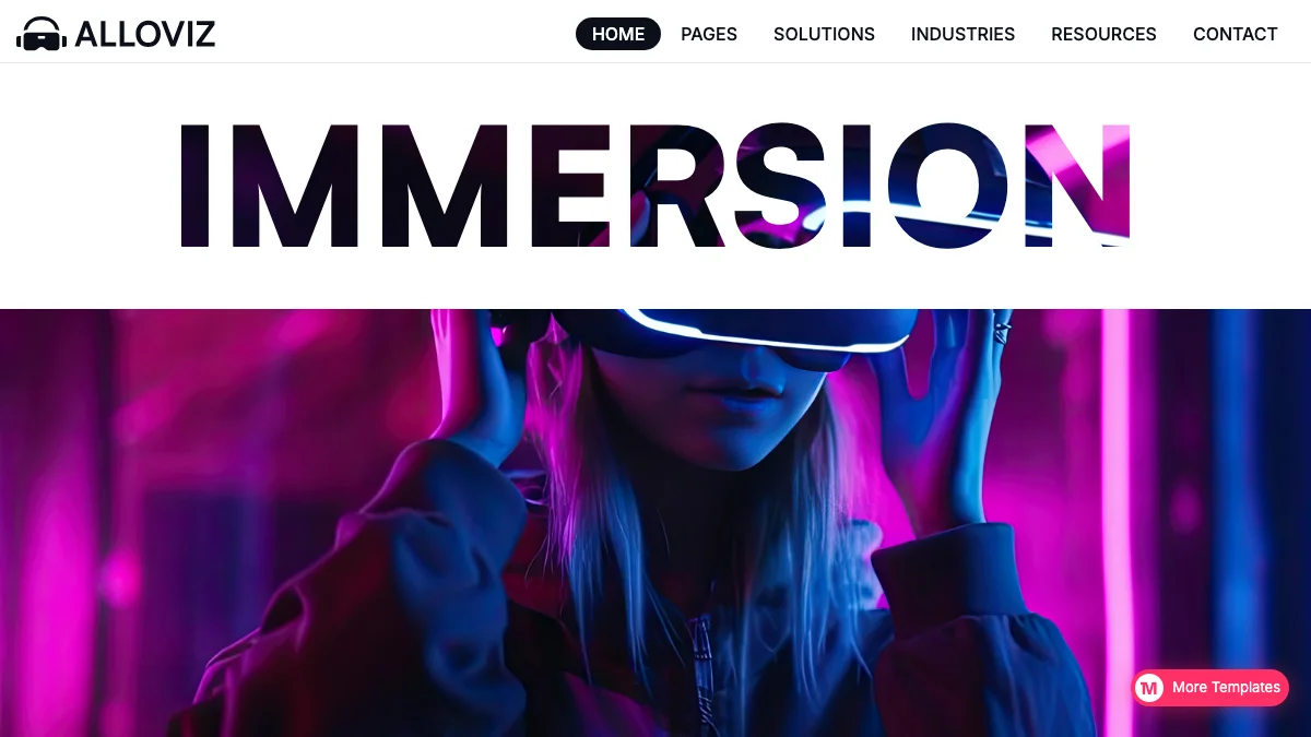 Screenshot of the Alloviz theme homepage