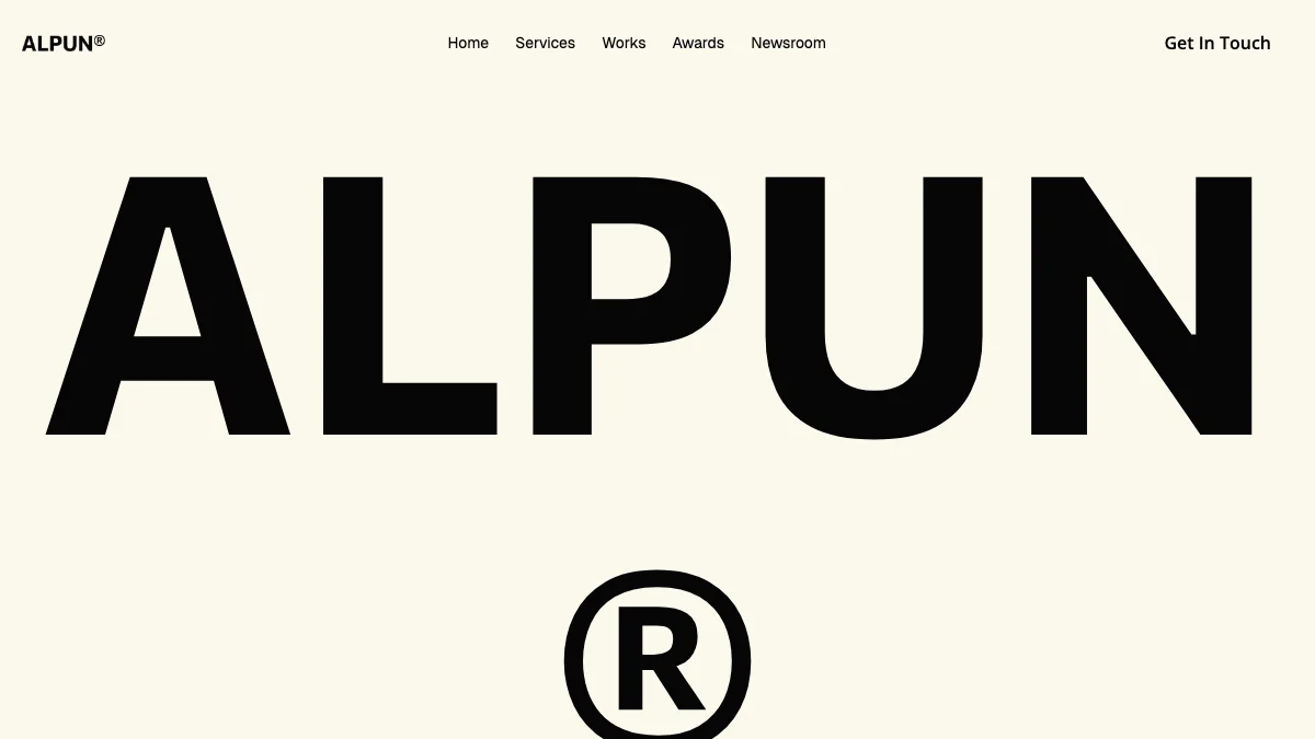 Screenshot of the Alpun theme homepage