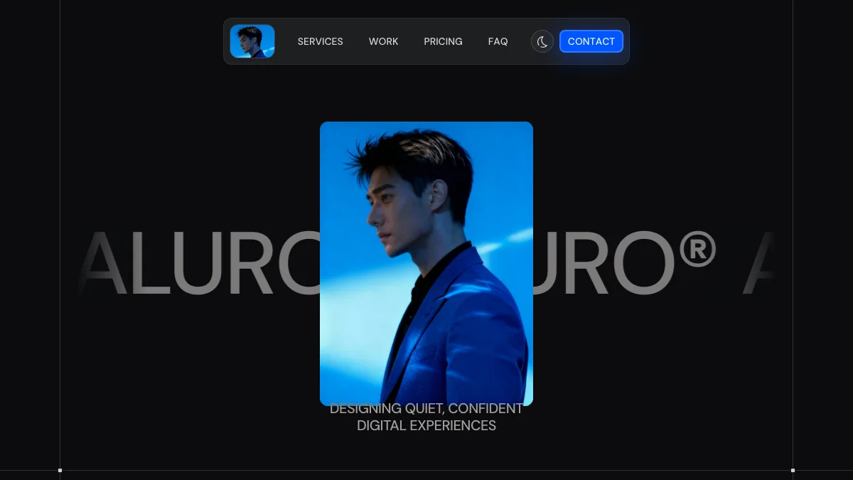 Screenshot of the Aluro theme homepage