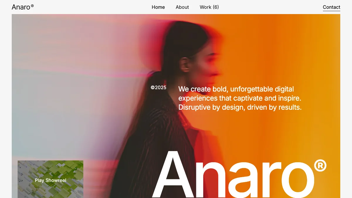 Screenshot of the Anaro theme homepage