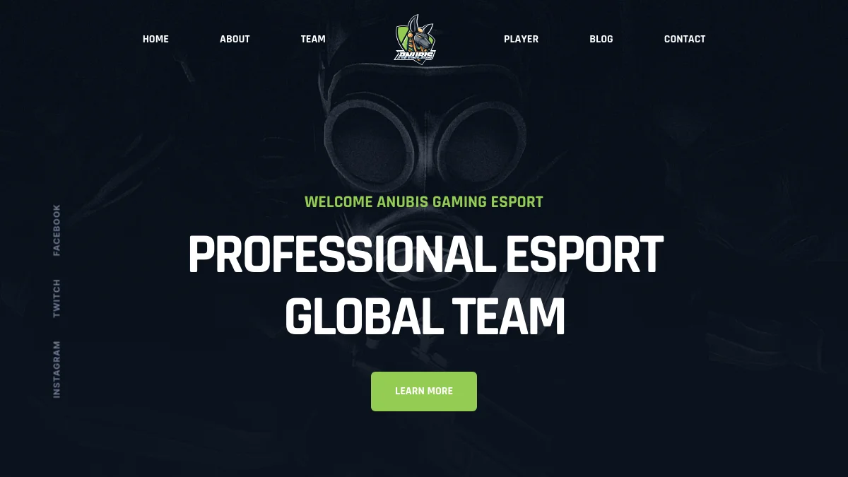 Screenshot of the Anubis theme homepage