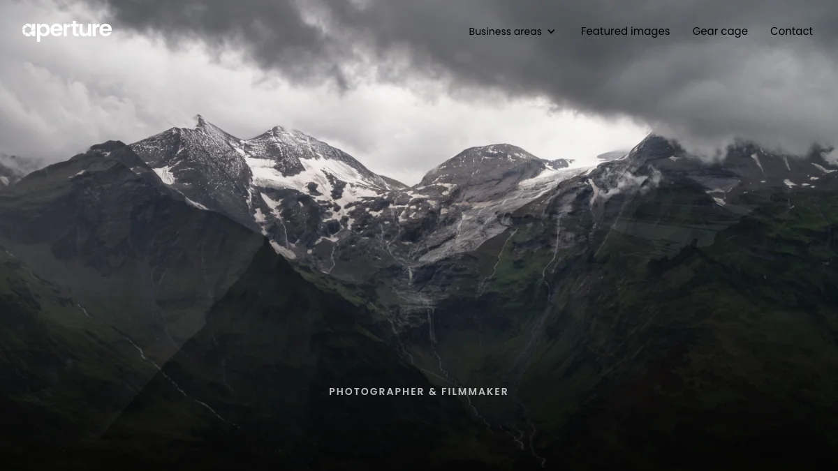 Screenshot of the Aperture theme homepage