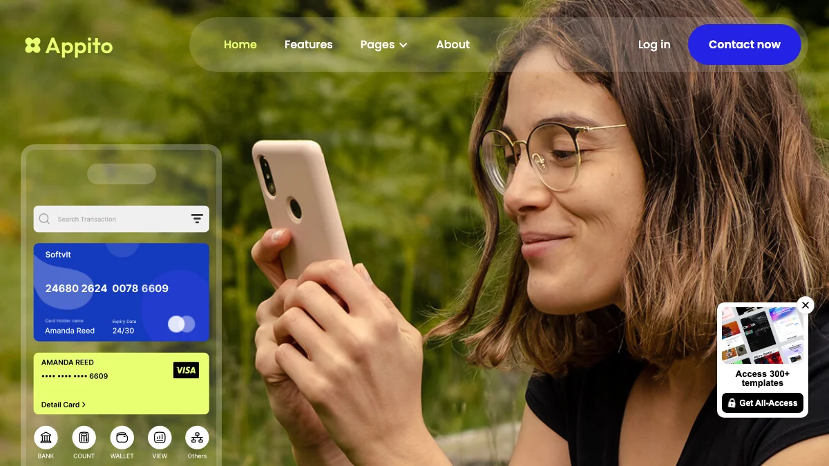 Screenshot of the Appito theme homepage