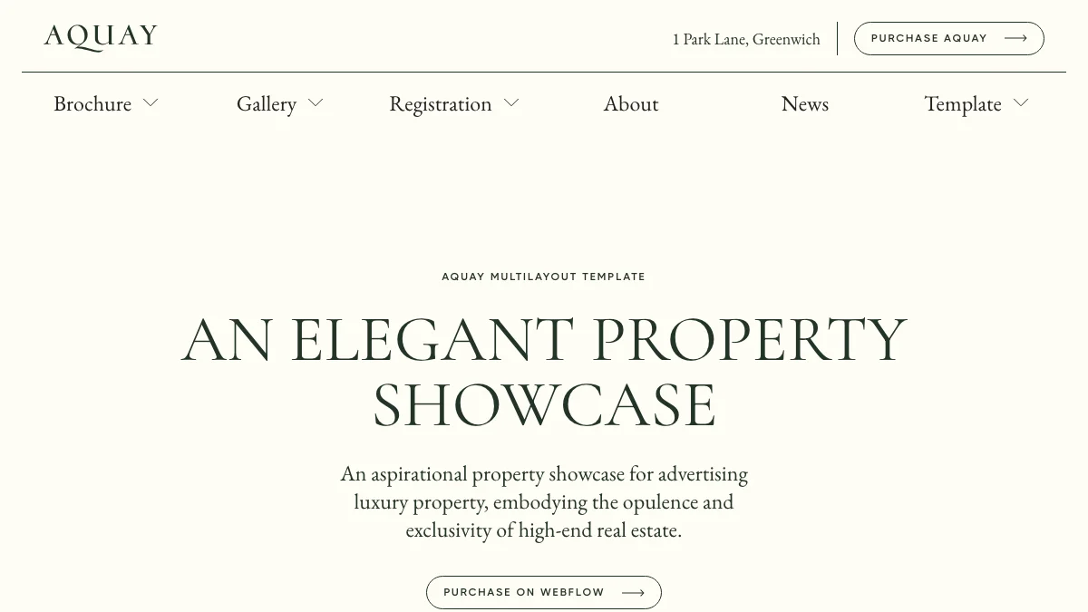 Screenshot of the Aquay theme homepage
