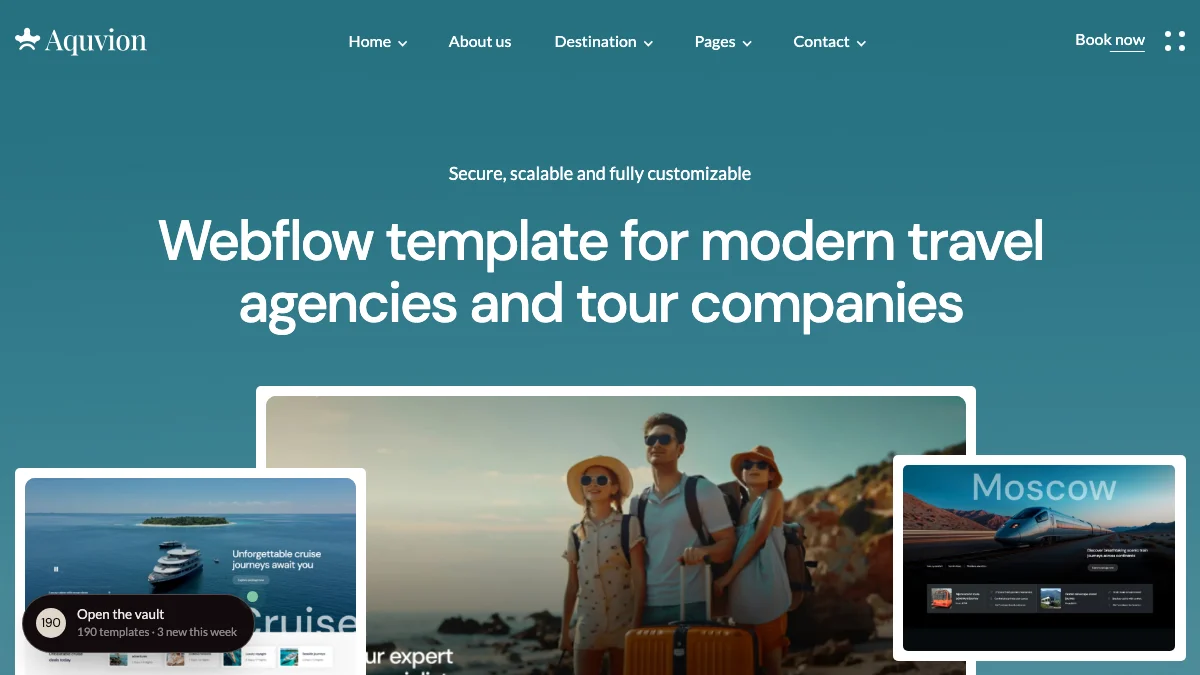 Screenshot of the Aquvion theme homepage