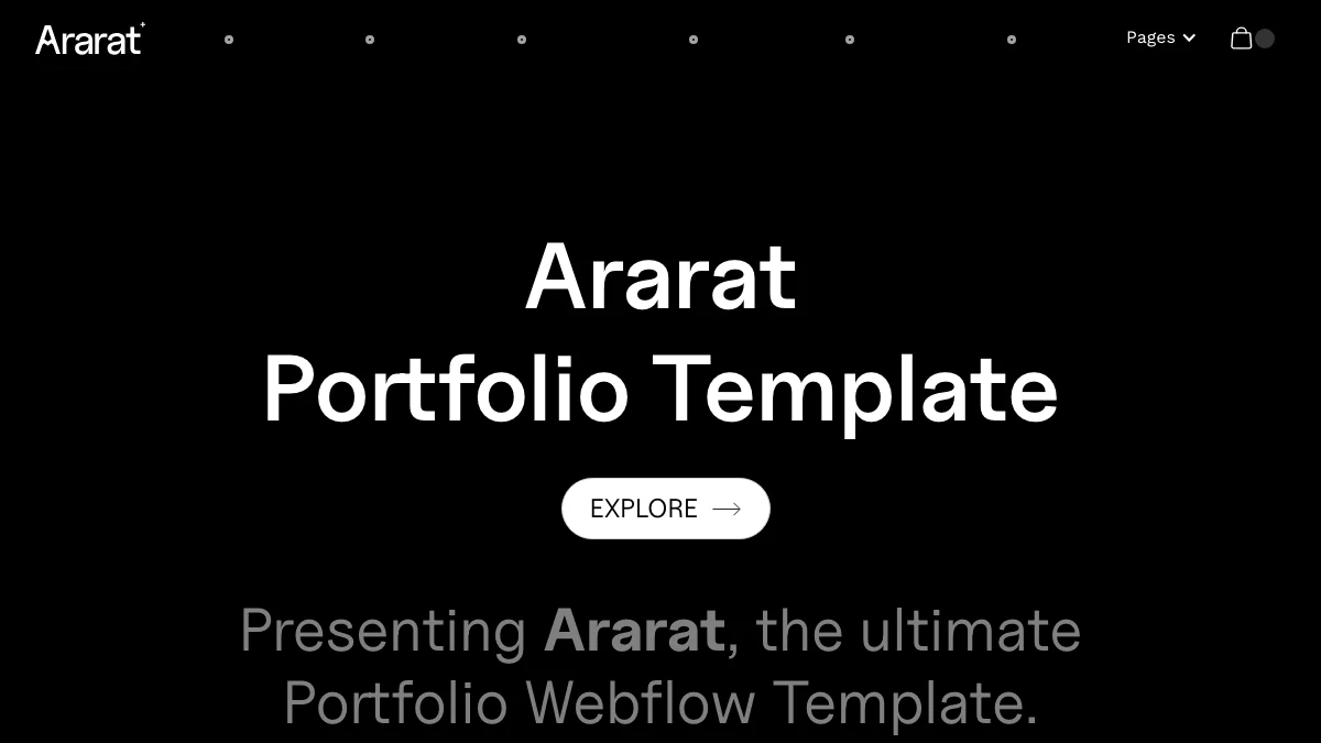 Screenshot of the Ararat theme homepage