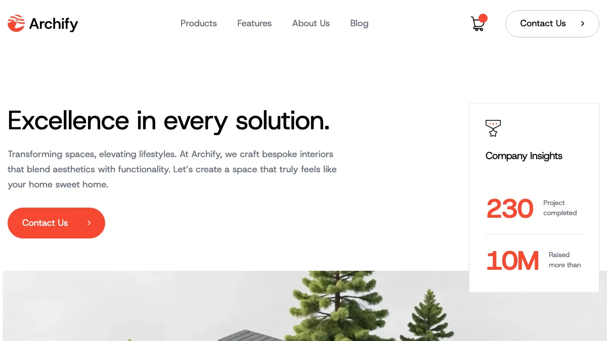 Screenshot of the Archify theme homepage
