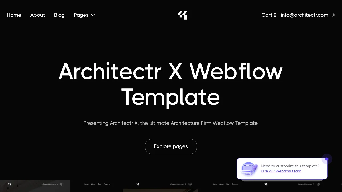 Screenshot of the Architectr X theme homepage
