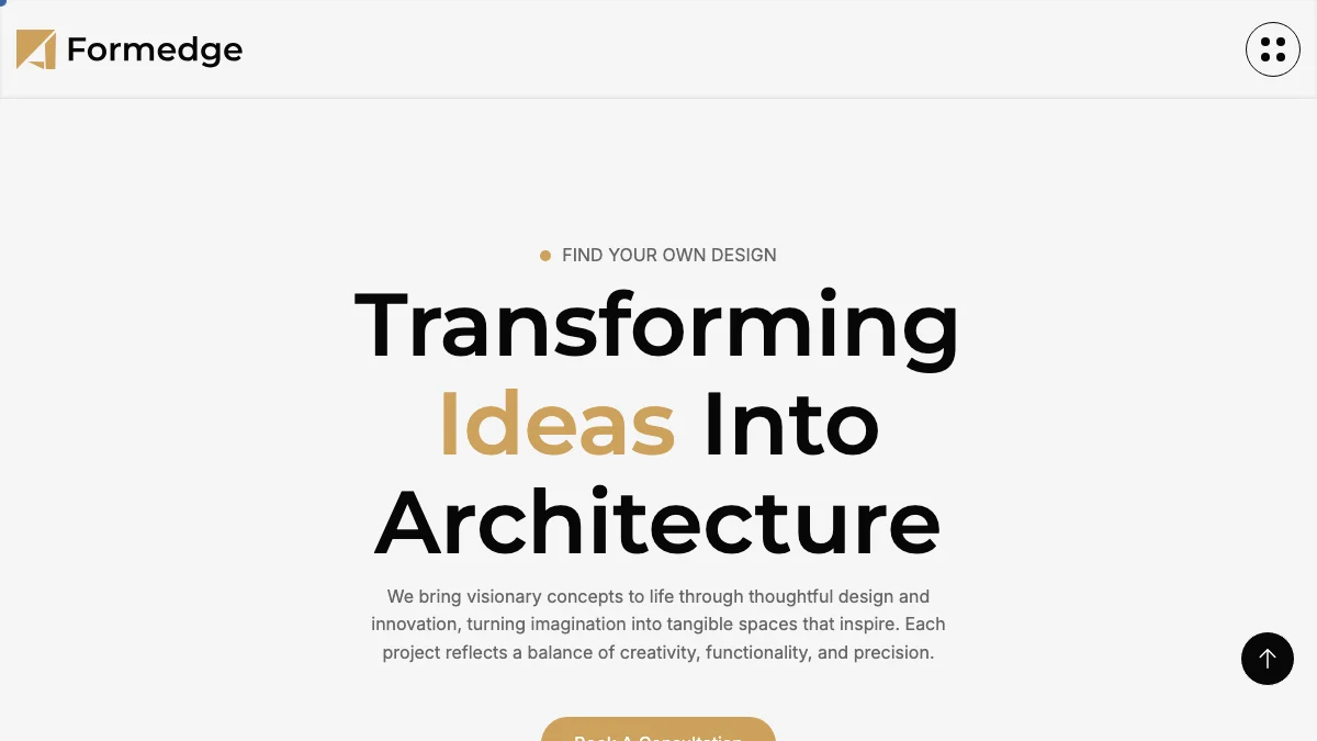 Screenshot of the Formedge theme homepage