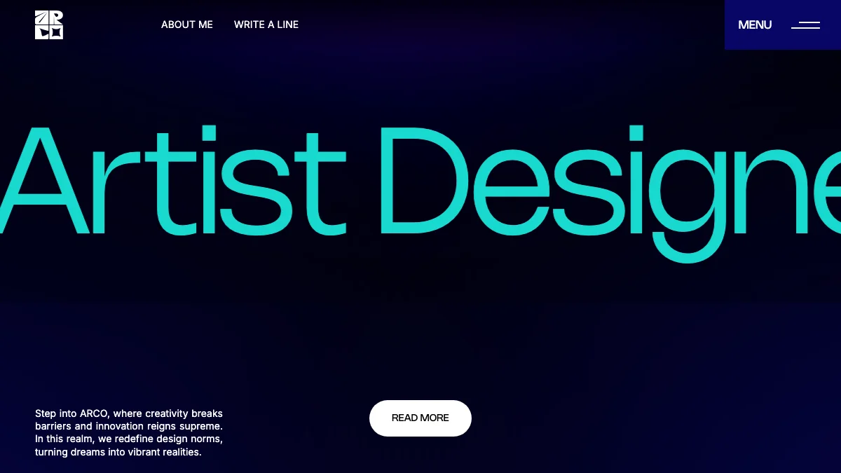 Screenshot of the ARCO theme homepage