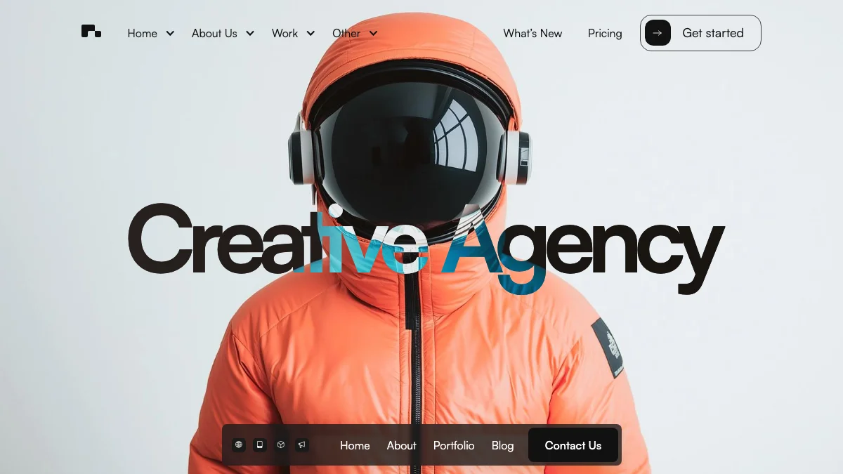 Screenshot of the Aries theme homepage