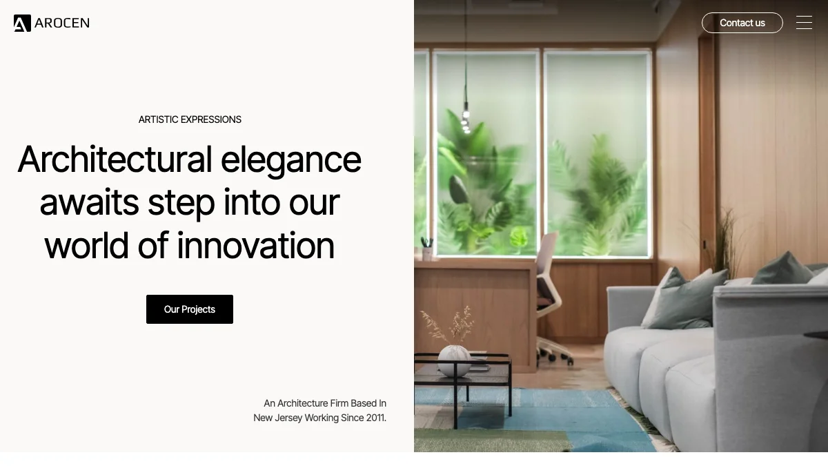 Screenshot of the Arocen theme homepage