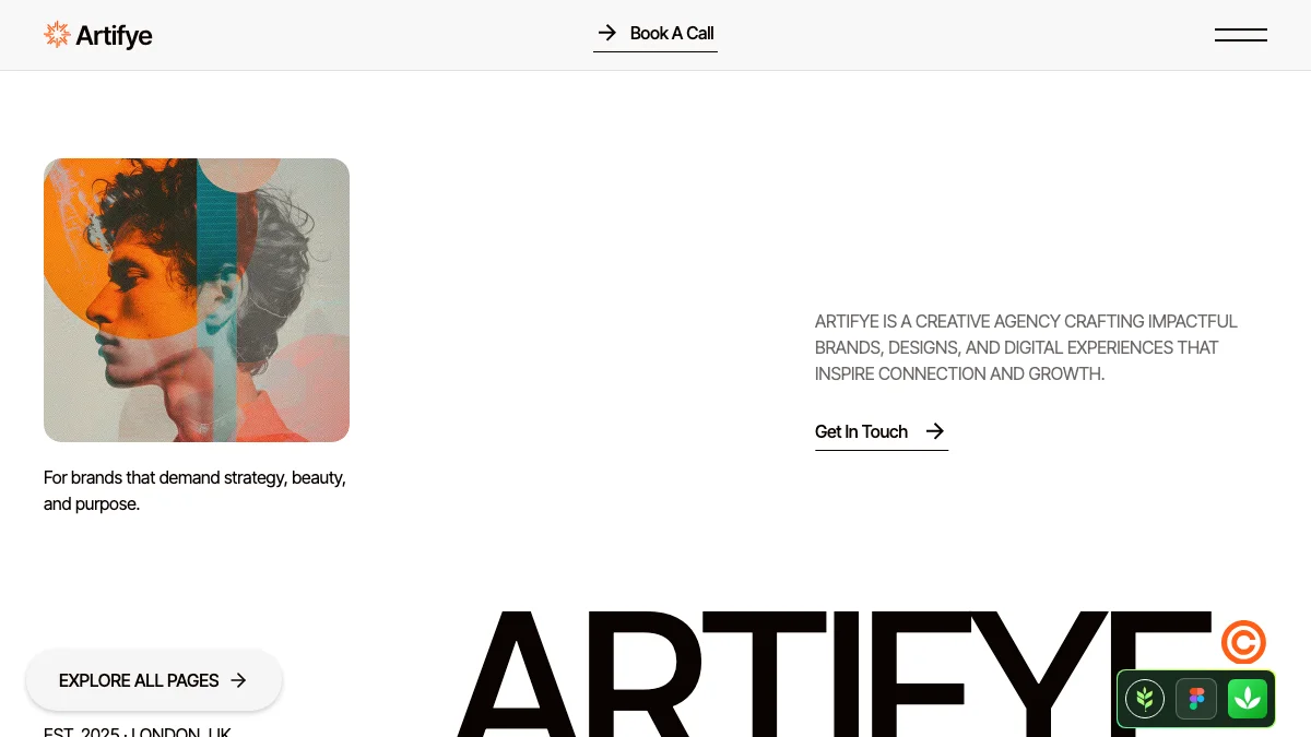 Screenshot of the Artifye theme homepage