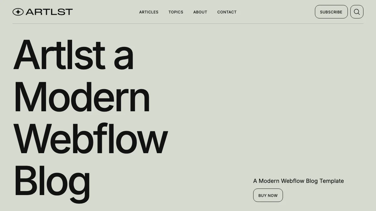 Screenshot of the Artlst theme homepage