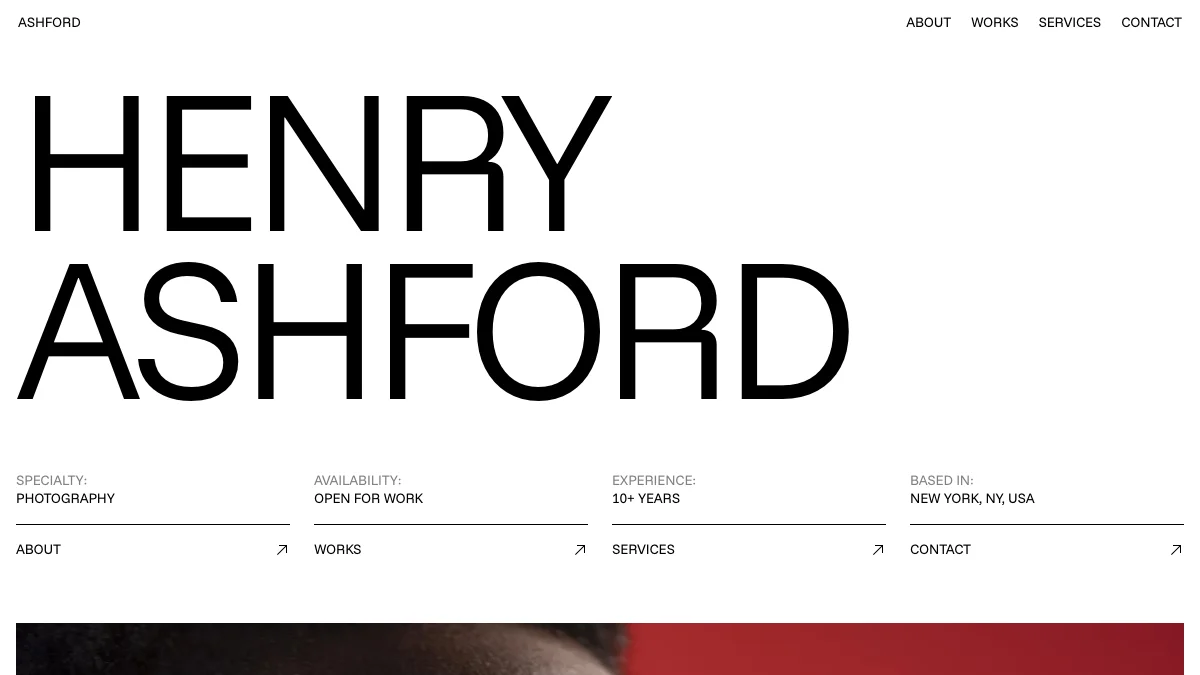 Screenshot of the ASHFORD theme homepage