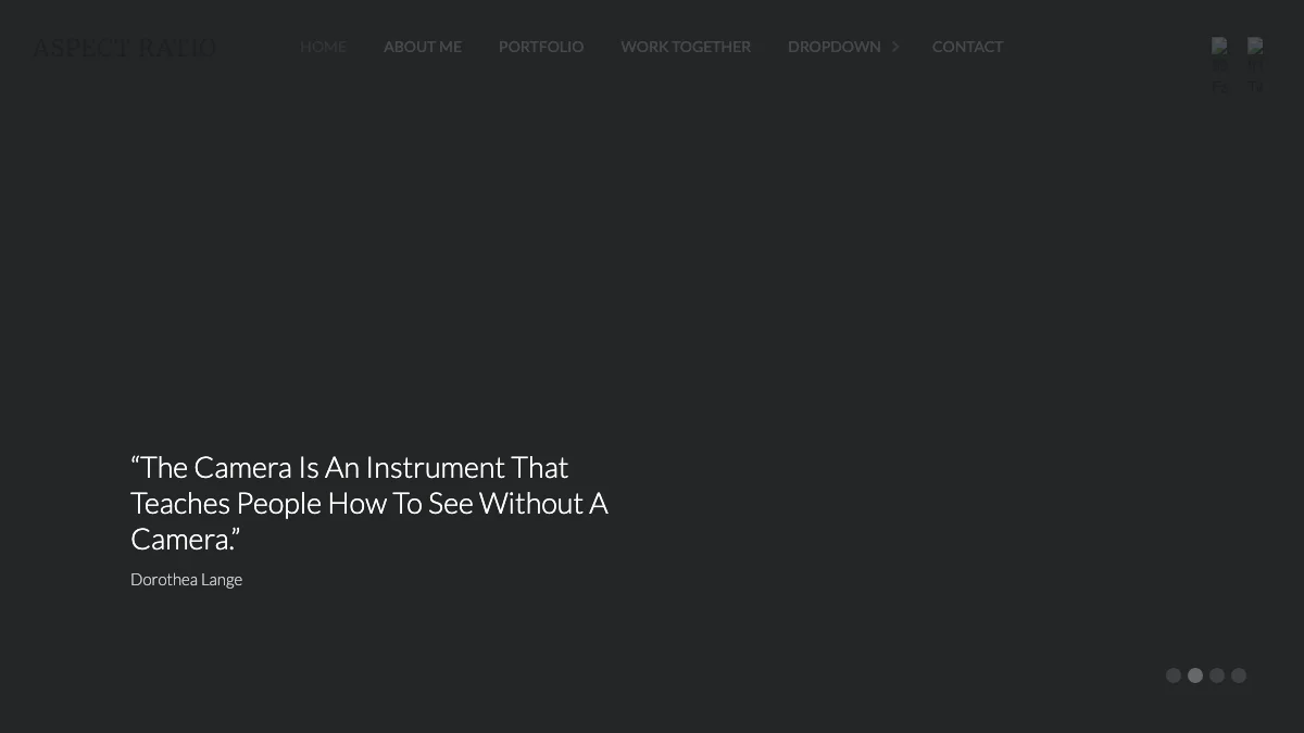 Screenshot of the Aspect Ratio theme homepage