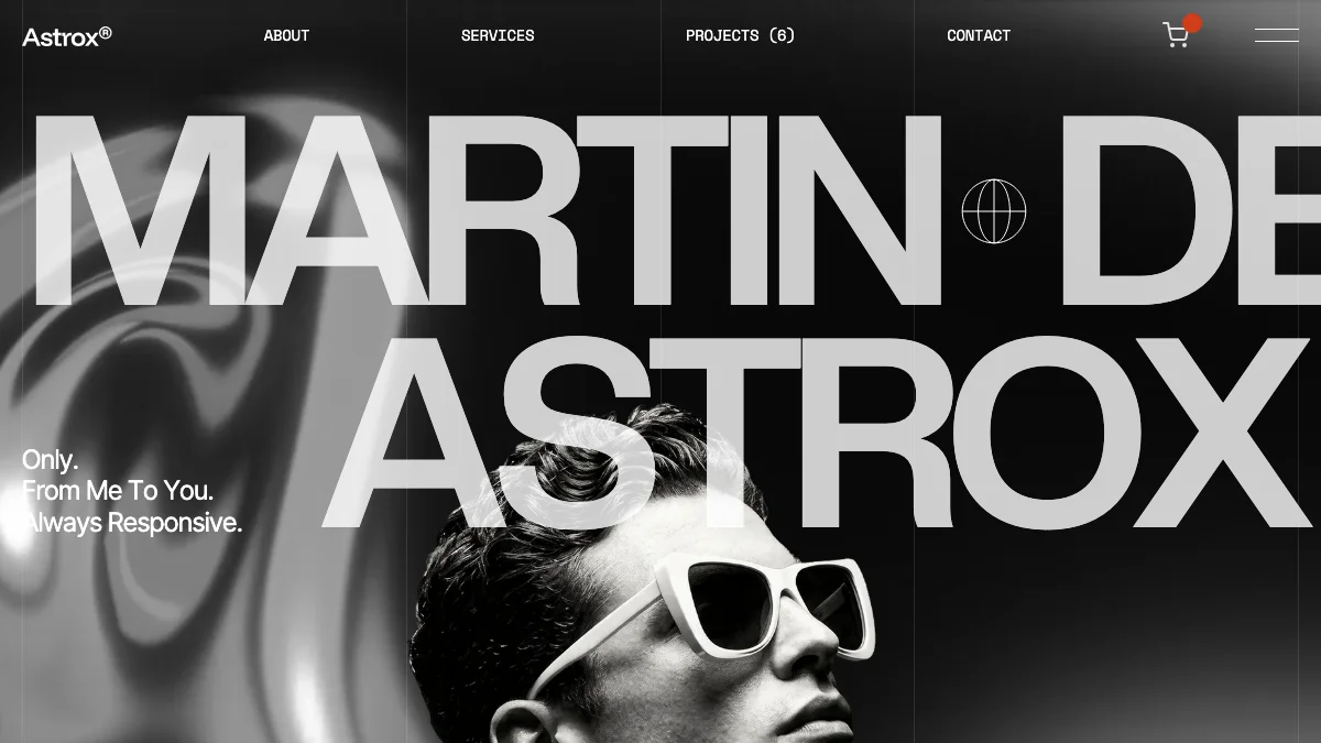Screenshot of the Astrox Studio theme homepage