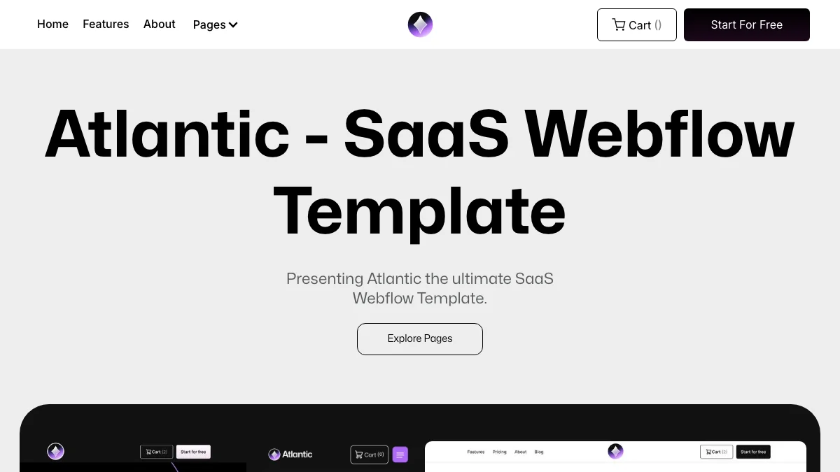 Screenshot of the Atlantic theme homepage