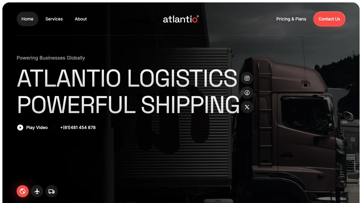 Screenshot of the Atlantio theme homepage