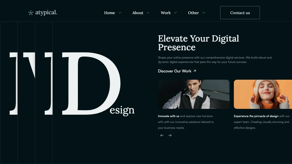 Screenshot of the Atypical theme homepage