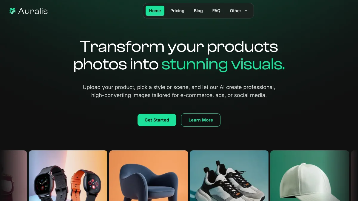 Screenshot of the Auralis theme homepage