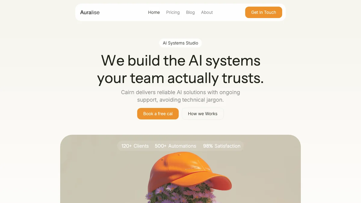Screenshot of the Auralise theme homepage