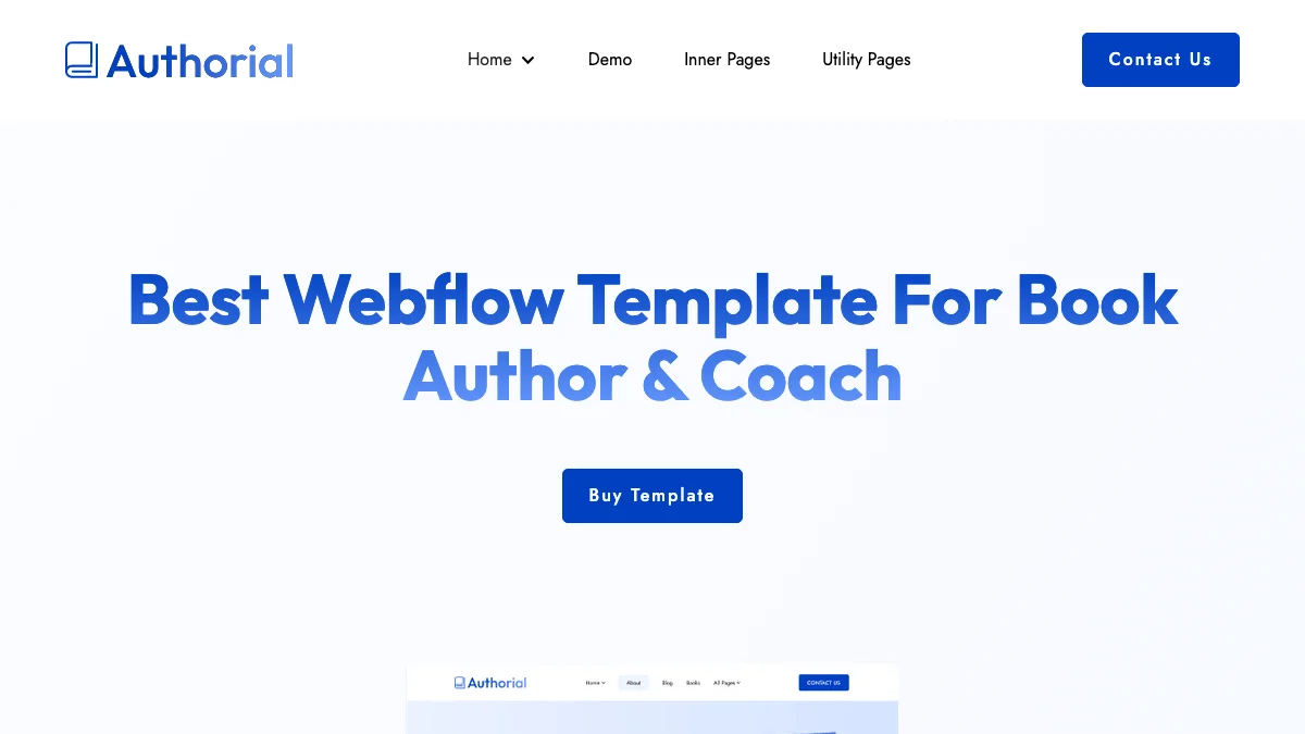 Screenshot of the Authorial theme homepage