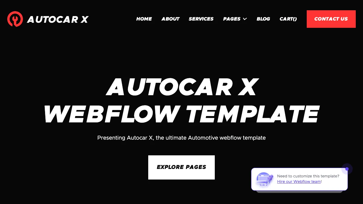 Screenshot of the Autocar X theme homepage
