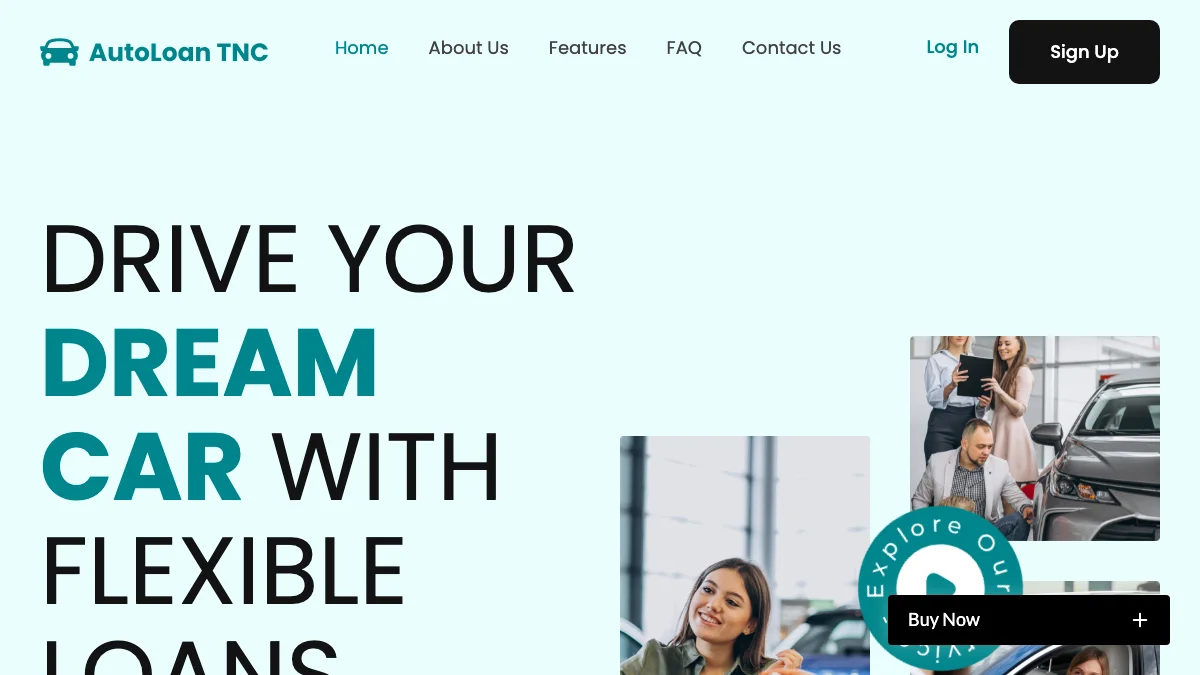 Screenshot of the AutoLoan TNC theme homepage