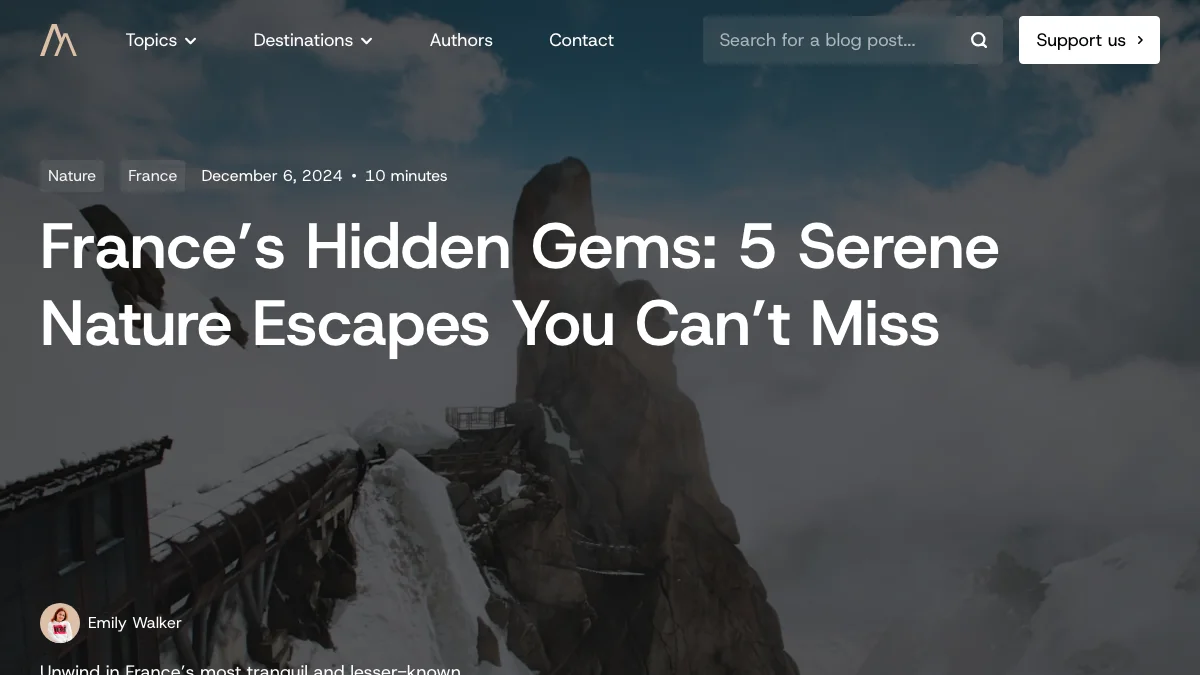 Screenshot of the AventurEux theme homepage
