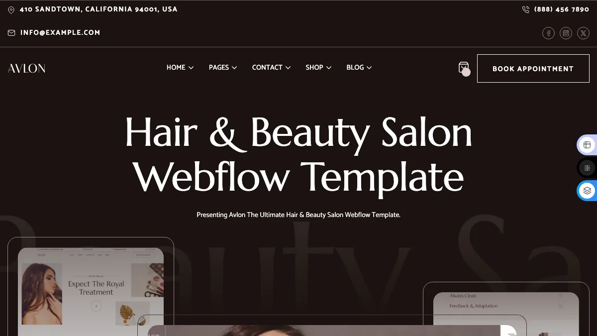 Screenshot of the Avlon theme homepage