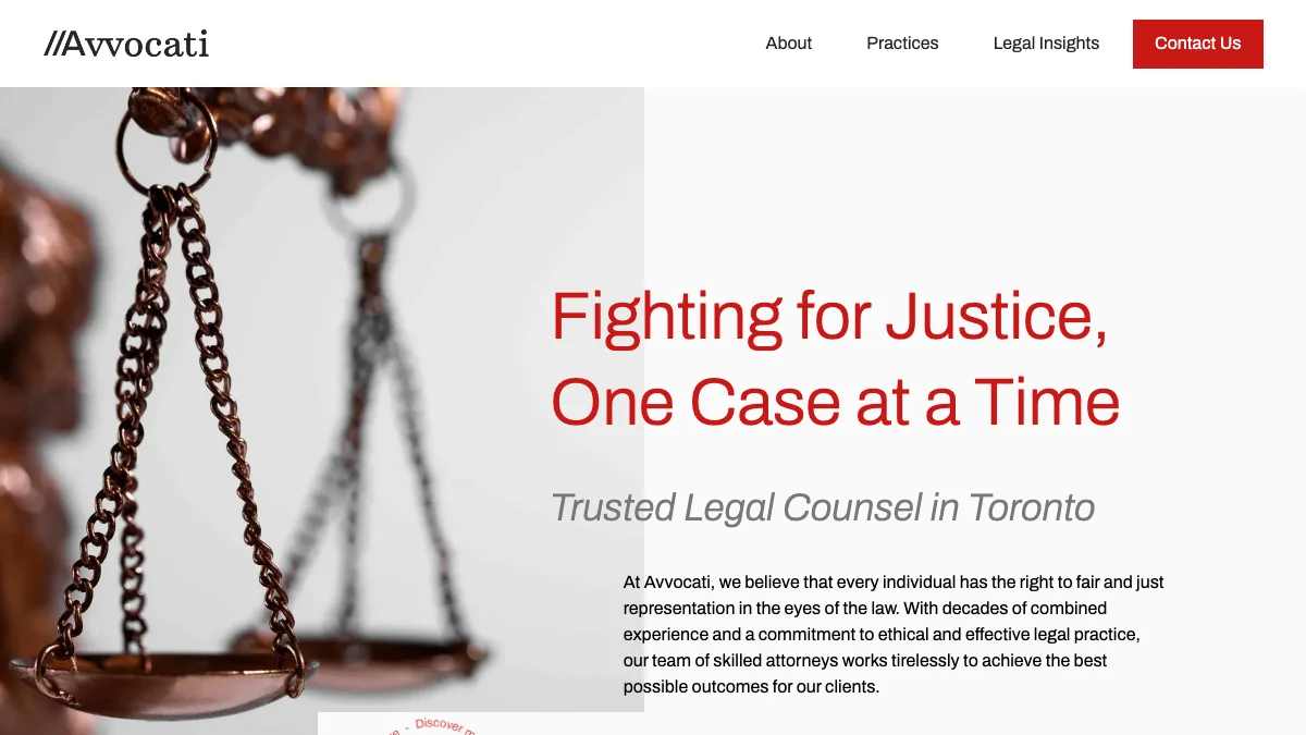 Screenshot of the Avvocati theme homepage